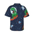 thumbnail image 3 of Haiem Dinosaur Astronaut Space Surfing Printed Hawaiian Shirt for Men - Men’s Casual Beach Summer Shirts - Stretch Fabric with Modern Fit-Medium, 3 of 9