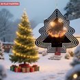thumbnail image 3 of Metal Hanging Christmas Tree Wind Spinner - Concentric Circle Design with Night Scene & Fireworks - Perfect Garden Decoration, 3 of 7