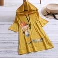 thumbnail image 3 of under $5 JINMGG Womens Plus Size $5 Women Casual Cartoon Print Hooded Short Sleeve Plus Size Top T-Shirt Blouse Yellow XXL, 3 of 6