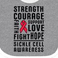 thumbnail image 4 of Inktastic Sickle Cell Awareness Strength Courage and Support Boys or Girls Baby Bib, 4 of 4