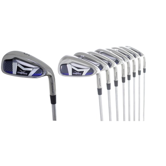 AGXGOLF Men's Stiff Flex, Regular Length Same Length Tour Irons Set AGXGOLF One Swing; 4-9 Irons + Pitching Wedge + Bonus Sand Wedge, Stainless Steel: Right Handl US Bilt