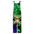 thumbnail image 3 of Jinhomg Fashion Graphic Jumpsuits for Women Funny Mardi Gras Mask Print One Piece Overalls Baggy Sleeveless Wide Leg Holiday Rompers Fall Saving Multicolor S, 3 of 5