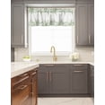 thumbnail image 5 of Kitchen Cafe Valance Curtain for Small Windows,Watercolor Green Leaves on White Rod Pocket Short Valances Rustic Farm Botanical Leaf Window Treatment Panel for Living Room/Bedroom/Bathroom,54x18in, 5 of 9
