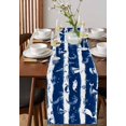 thumbnail image 3 of Table Runner Cartoon Sailboat Conch Table Decoration for Kitchen Dinning Blue White Ocean Table Decoration for Indoor Outdoor Party Wedding Decor 13x72inch, 3 of 7
