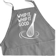 thumbnail image 2 of ApronMen, Funny Aprons For Men - Whip It, Whip It Good - 100% Cotton with Pockets - Gray, 2 of 6