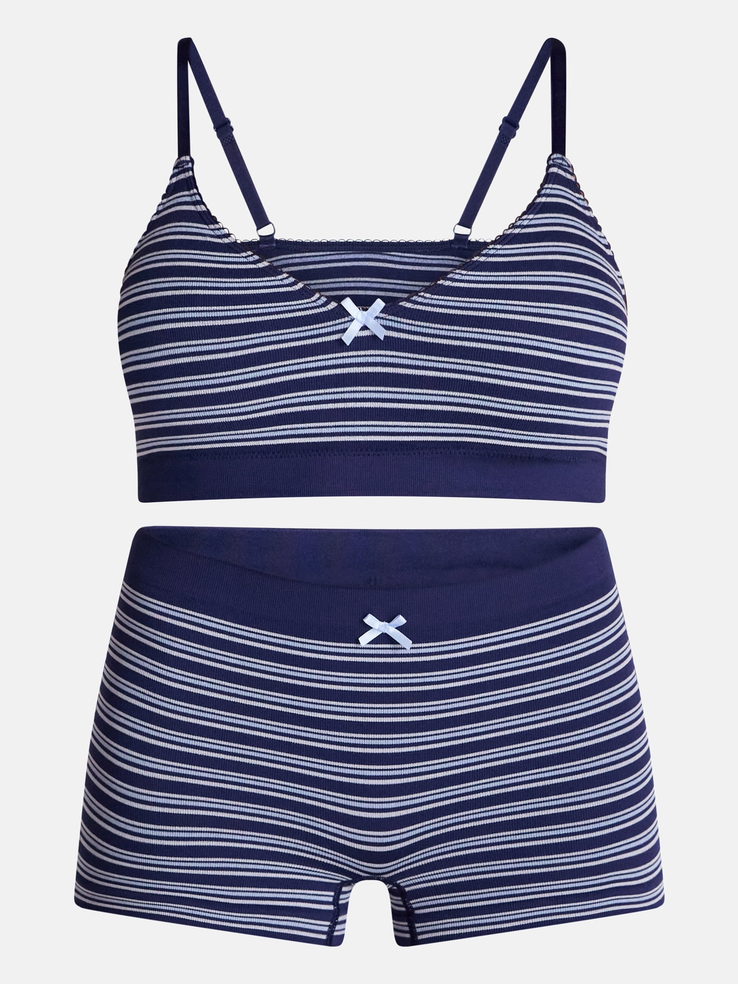 No Boundaries Seamless Triangle Bralette and Boyshorts Set, 2 Piece, Women's XS-XXL