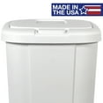 Hefty 13.3gal Touch Lid Trash Can, White with Decorative Texture (2