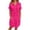 Red, variant on Women's Button Down Shirt Dress, Relaxed Fit Midi Short Sleeve Casual Tunic,Black,XXXL