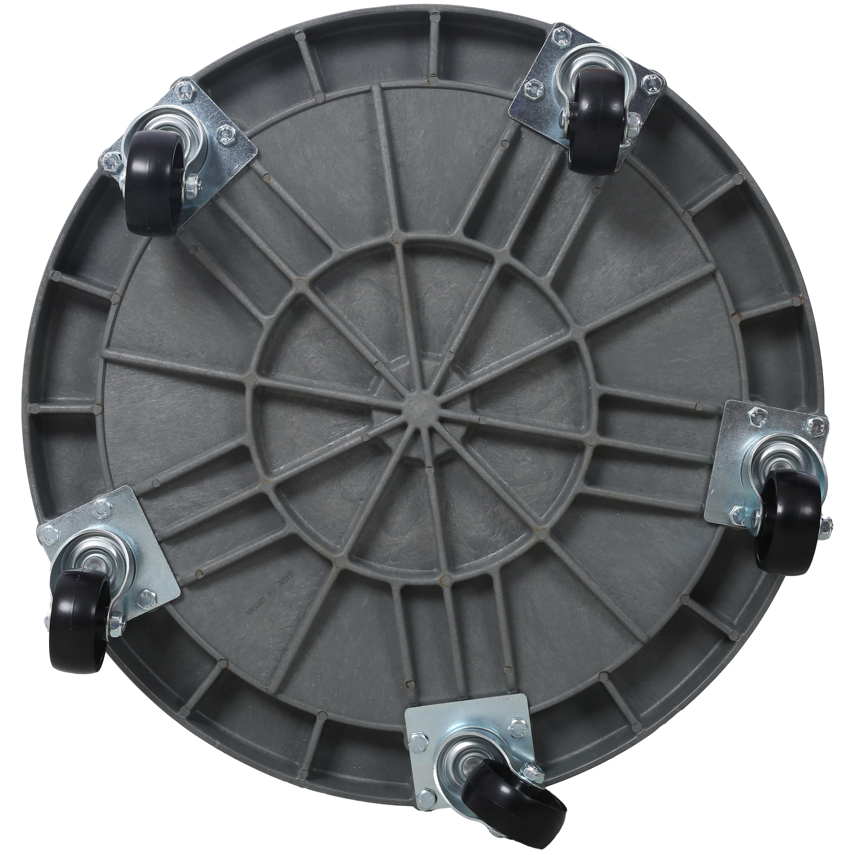 , 30 Gallon and 55 Gallon Heavy Duty Plastic Drum Dolly - Durable Plastic Drum Cart 900 lb. Capacity- Barrel Dolly with 5 Swivel Casters Wheel ,2pcs set, Gray ,Plastic ,