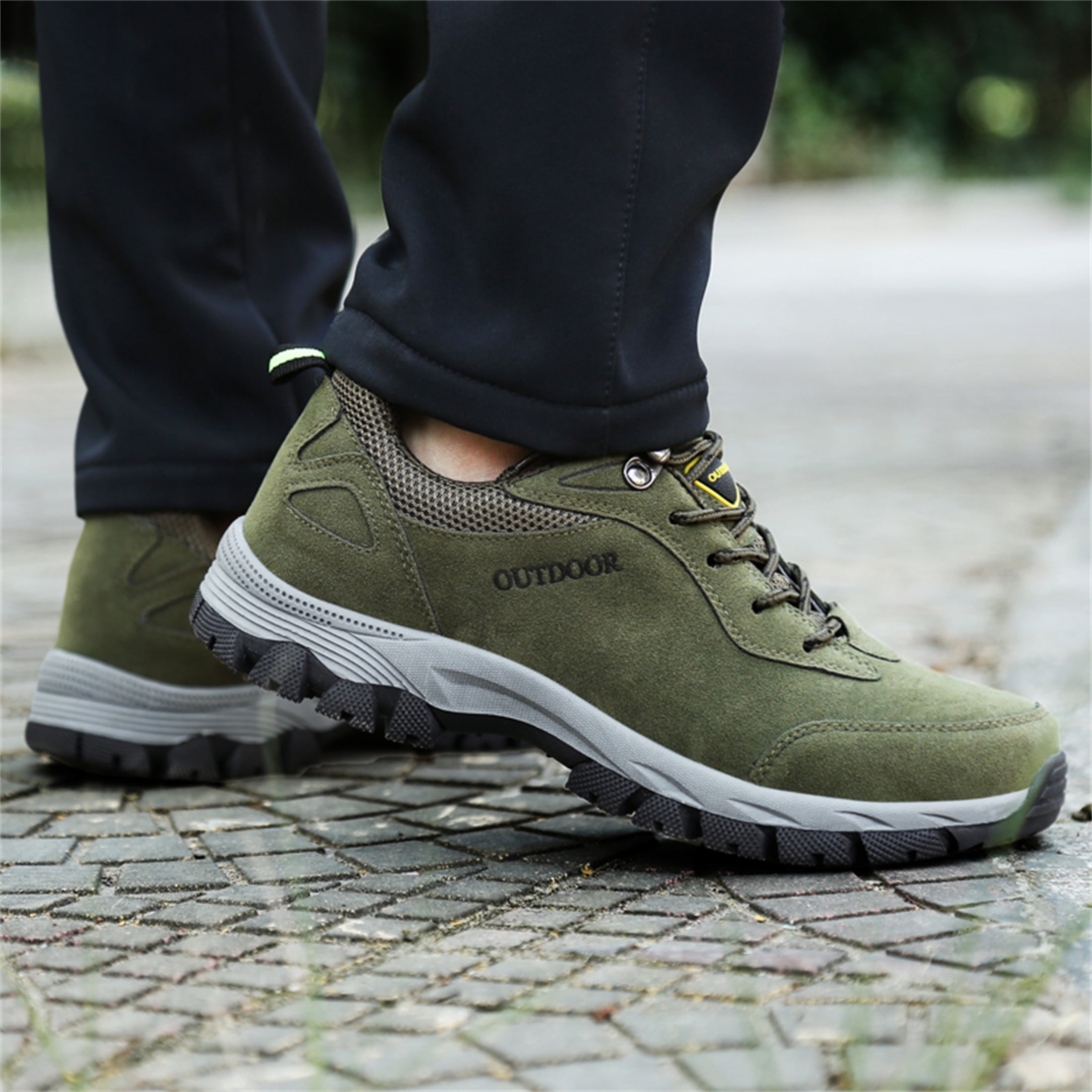 LASUDRAA Mens Waterproof Hiking Shoes Outdoor Trekking Trails Shoes Mountaineering Lightweight Athletic Shoes