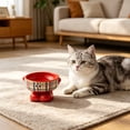thumbnail image 5 of FEOLGEHLY Slow Feed Raised Dog Food Water Ceramic Bowl, Non Skid Cute Elevated Neck Protection Food Water Bowl for Small Dogs and Indoor Cats Household Pet Dining Bowl, 5 of 6