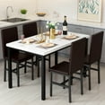 thumbnail image 6 of LTTROMAT Dining Table Set for 4, Modern Faux Marble Kitchen Table Set with 4 Leather Upholstered Chairs, 5-Piece Dinette for Dining Room, Nooks, 6 of 13