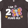 thumbnail image 4 of Inktastic I Am 2 Years Old Cute Smiling Butterfly with Flowers Girls Toddler T-Shirt, 4 of 5