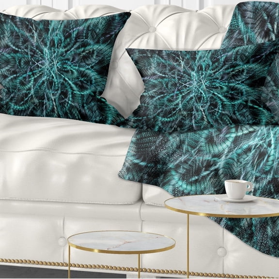 Designart Unusual Starry Fractal Metal Grill - Abstract Throw Pillow - 12x20