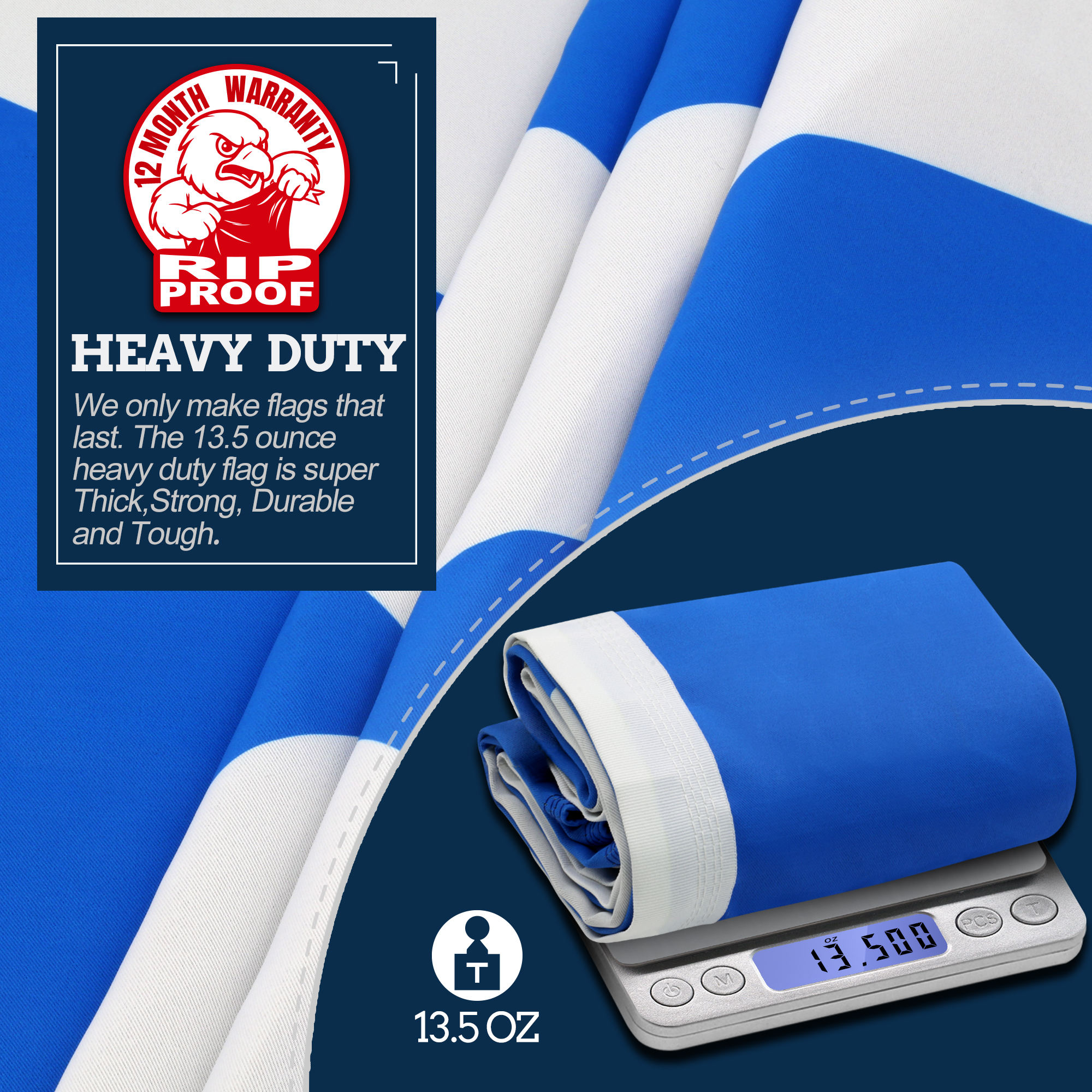 Anley 3' x 5' Rip-Proof Technology Double Sided 3-Ply Scotland Flag - Scottish National Flags