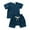 Navy, variant on Boys Outfits Toddler Baby Summer Solid Color Linen Thin Breathable Outfit Short Sleeve T Shirt Elastic Shorts Set Baby Outfits Blue 6 Months-9 Months