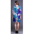 thumbnail image 4 of Bimba Purplish Blue Tie-Dye Ombre Ladies Kaftan Holiday Loungewear Midi Dress Beach Coverup-4X-5X, 4 of 5