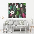 thumbnail image 6 of Dream Cactus Flower Tapestry Wall Hanging Tapestries Happy Colorful Hippie Psychedelic Art Polyester Carpet Wall Decorative for Living Room Bedroom 60x51inch, 6 of 7