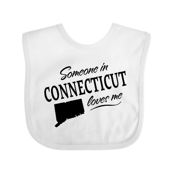 Inktastic Someone in Connecticut Loves Me Boys or Girls Baby Bib