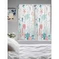 thumbnail image 4 of Living Room Curtains 72 Inches length, Coastal Turtle Window Treatment Curtain Drapes, Teal Green Ocean Coral Starfish Jellyfish Light Filtering Drapes for Bedroom Laundry Room, 52"x72", 2 Panels, 4 of 7