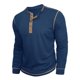 thumbnail image 5 of pstuiky camisa de manga larga para hombre, Camisa básica de manga larga con cuello redondo y transpirable de color sólido a la moda informal para hombre top de hombre l, 5 of 7