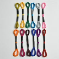 HONMEET 12-Pack Metallic Embroidery Floss Threads, 8m Polyester Glitter Thread for Friendship Bracelets, Hand Needlework Crafts, Multicolor Set