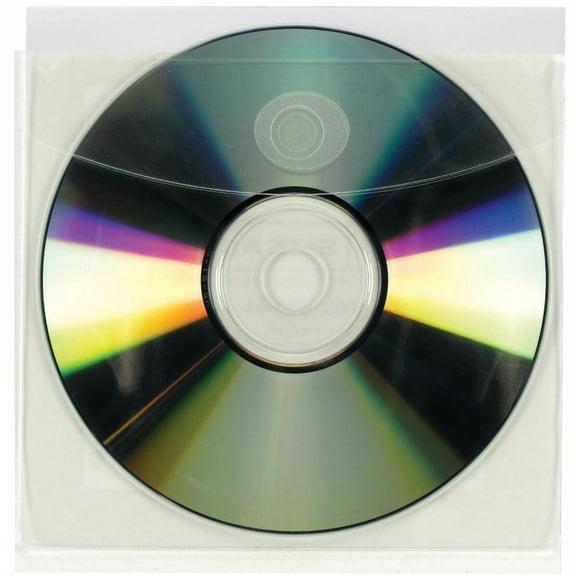 Smead Self-Adhesive Poly CD/DVD Pocket, 5"W x 4-15/16"H, Clear, 10 per Pack (68144)