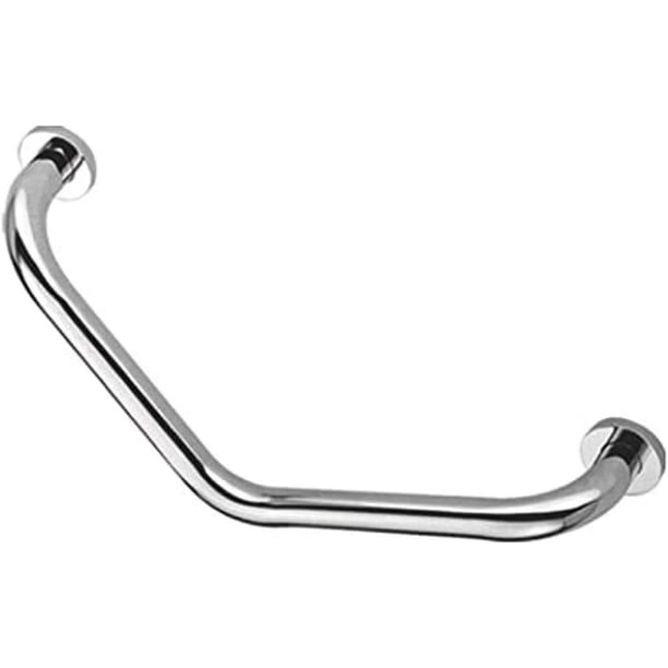 Barra de apoyo para ducha de 40 cm, manija para baño, cromada, acero inoxidable, plateada