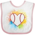 thumbnail image 3 of Inktastic Baseball Sports Heart Girls Baby Bib, 3 of 4