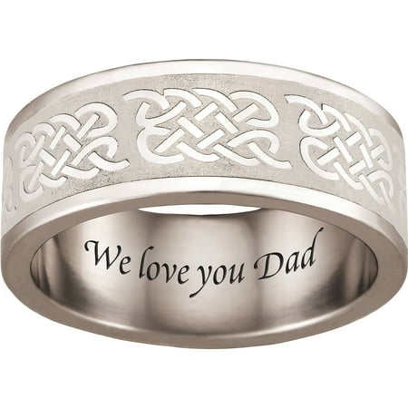 Personalized Keepsake Stainless-Steel Men's Celtic Ring