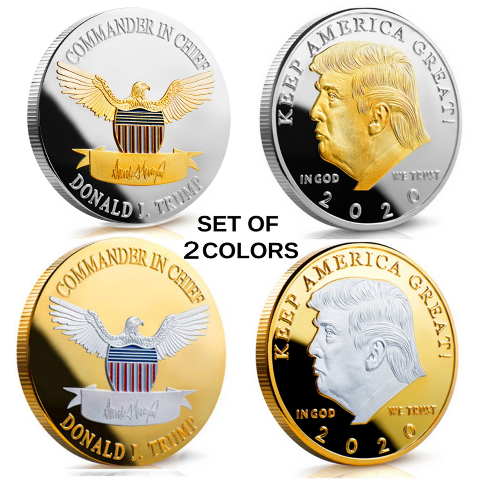 2020 President Donald Trump Gold & Silver Plated EAGLE Commemorative Coin #xvv 