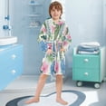thumbnail image 6 of RMDQTR Hooded Fleece Bathrobe with Removable Belt and Pockets Soft and Absorbent for Home, Pool, Beach, Halloween, and Christmas Wear Pink Blue Flowers, 6 of 8