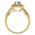 thumbnail image 4 of 1.3125 ctw with Simulated Diamond Halo Accents Anniversary Ring for Women | Round Cut Natural Aquamarine | Hyperallergenic Solid 14K Yellow Gold, 4 of 5