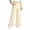 Khaki, variant on dazeni Girls Gingham Pants Kids Casual Elastic High Waist Plaid Trousers Soft Ruffle Hem Wide Leg Pants with Pockets Pink 9-10 Years
