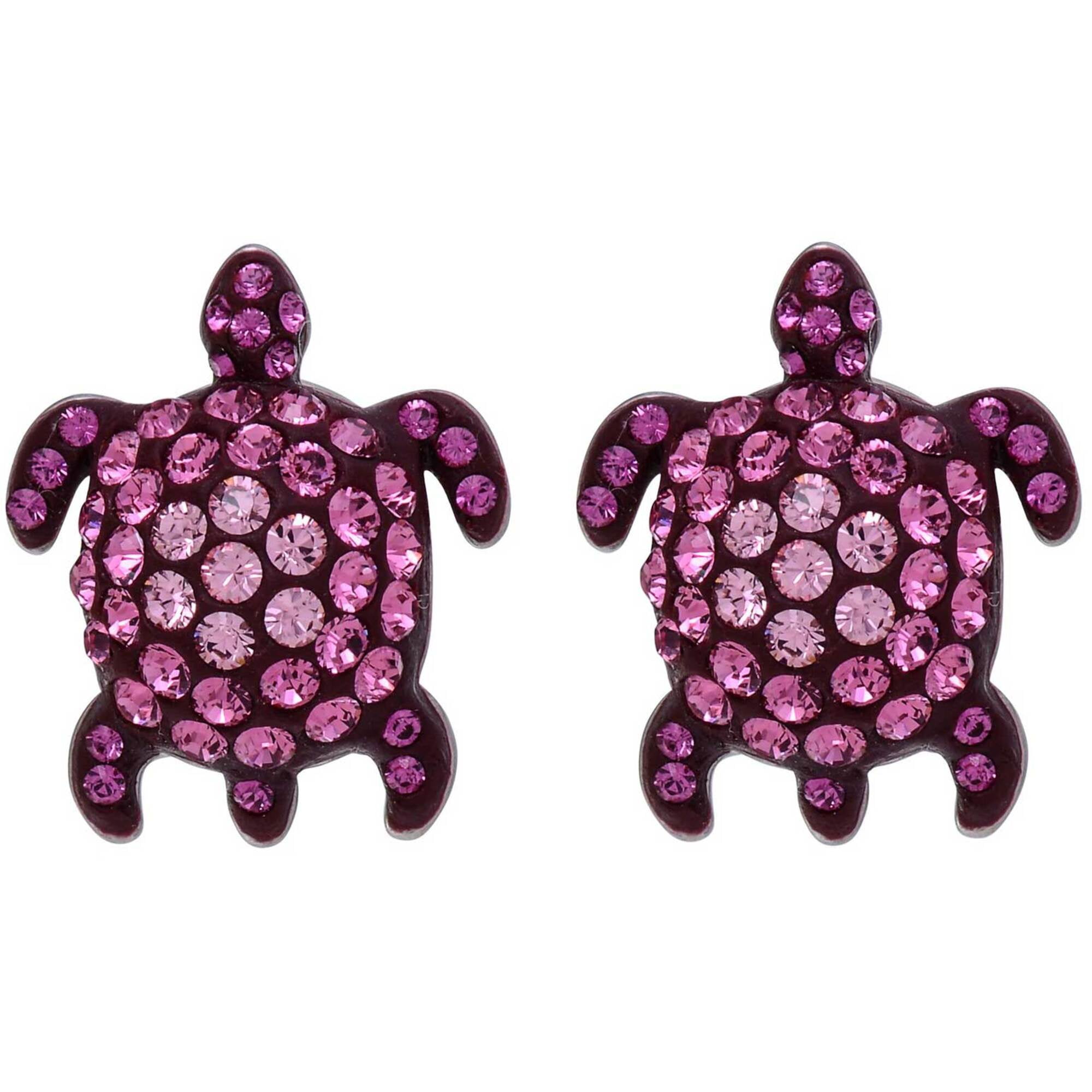 めろん Swarovski Millenia drop earrings Octagon cut, Pink, Rose