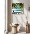thumbnail image 6 of Wall Art Prints, Ocean Framed Canvas Prints for Bedroom Living Room Bathroom Office, Palms Tropical Island Summer Beach Sea Water Gallery Wrap Wall Art Poster for Gifts Home Decor 28"x28", 6 of 9