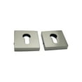 thumbnail image 1 of Square Rosette Escutcheon Set 50mm Solid Brass – Satin Nickel & Black Finish | Front & Back with Fixing Hardware | Door Hardware Cover Plate, 1 of 5