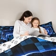 thumbnail image 5 of Castle Fairy Hexagon Video Game Full Size Comforter Sets,Futuristic Grid Bedding Sets, 5 of 8