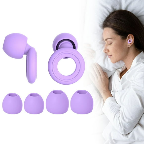 2 Ear Plugs - Ultra-Comfy Reusable Noise-Reducing Earplugs for Sleep, Deep Focus, Travel, Sensitivity | Flexible Hearing Protection | Customizable Fit | Noise Reduction