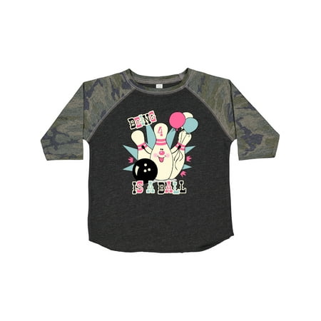 

Inktastic Pink Bowling Pin 4th Birthday Gift Toddler Toddler Girl T-Shirt