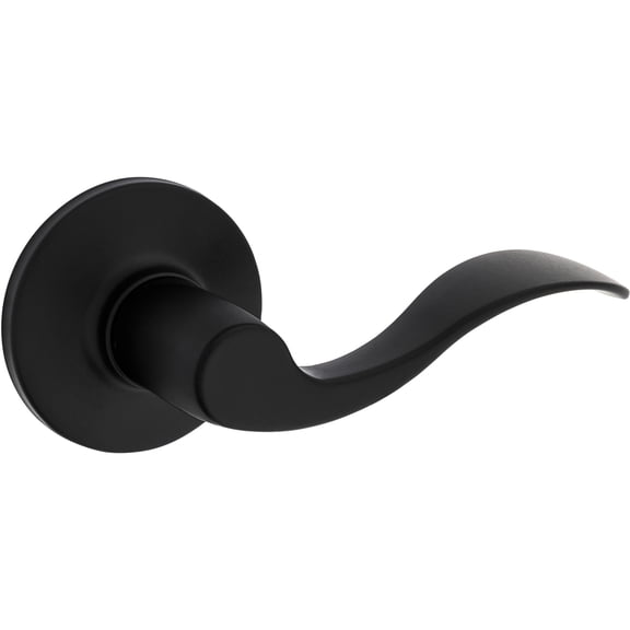 Safe Lock - Layton Lever, Passage for Closet or Hallway Doors, Matte Black Finish