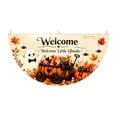 thumbnail image 1 of Halloween Half Fan Flag 2 Pack, 35.4 x 15.7 Inch Pumpkin Bunting Banners with 6 Metal Clips, Curved Porch Railing Fence Yard Outdoor Halloween Decor, 1 of 7
