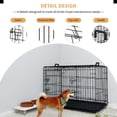 thumbnail image 3 of 36“ Dog Crate, Folding Metal Wire Dog Cage with Double Door & Double Lock, Portable Pet Crate Kennel for Medium Dogs Cats Rabbits, Black, 3 of 8