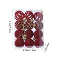 thumbnail image 3 of RBCKVXZ 12-Piece Christmas Flocked Ball Ornaments Set Shiny Sequin Tree Hanging Decorations Festive Xmas Tree Decorations (Red, 1.57"/4cm), 3 of 6