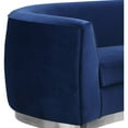 thumbnail image 4 of Modern Motifs Modern, Contemporary Velvet Upholstered Chair with Stainless Steel Base in Rich Metallic Finish, Living Room Furniture, 4 of 6