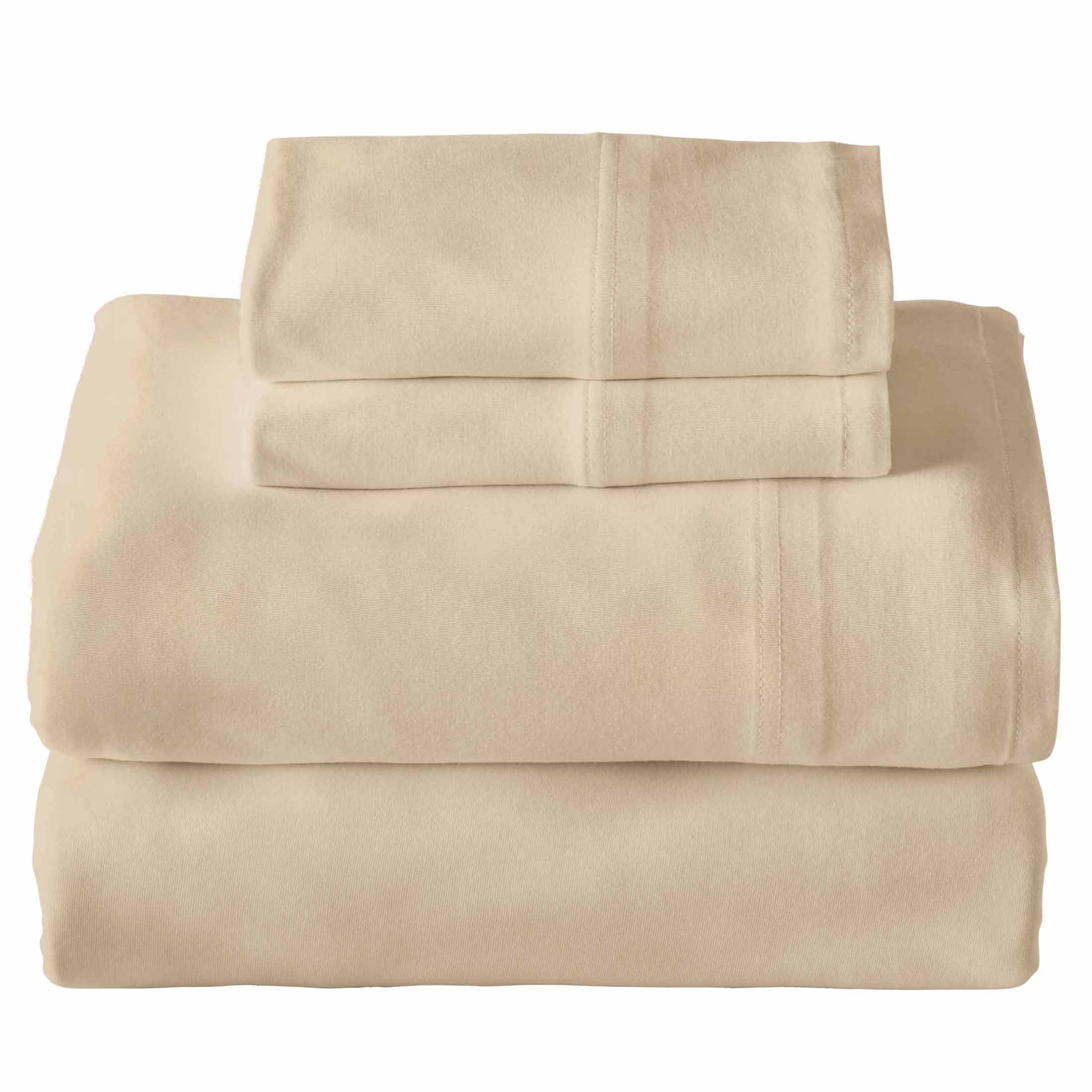 Better Homes & Gardens 3 -Piece Papyrus Beige Adult Jersey Sheet Set, Twin