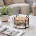 thumbnail image 6 of Luoshdecor Drink Coasters Set of 8 with Iron Holder,Cotton Woven Absorbent Coasters for Drinks, Boho Table Decor for Living Room Home Office Decor, 6 of 7