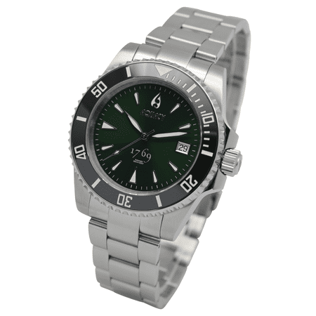 Swiss Eta 2836 2 Automatic - Aquacy 1769 Hei Matau Men's 300M Automatic Green Dial Watch ETA SWISS MOVEMENT Double Locking Diver Clasp Bracelet Bands