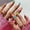 Almond colorful pop arts shining day, variant on Fofosbeauty 24 pcs Almond Fake Nails Tips, Medium Press on French Nails, Almond Matte Pink Blue Waves
