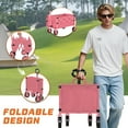 thumbnail image 5 of Yacona Foldable Wagon Cart with Wheels, Collapsible Garden Wagons and Carts, Outdoor Utility Folding Cart for Grocery Beach Camping Shopping, Pink, 5 of 9